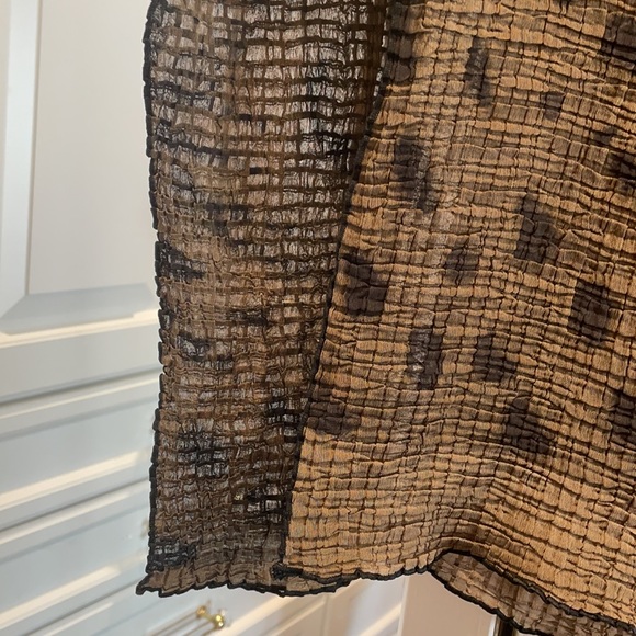 Y2K SheerTiger Jaguar crinkle shirt blouse top - Picture 6 of 9